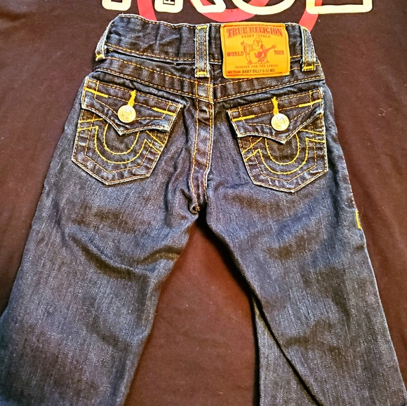 True Religion "Baby Billy" Dark Blue Denim Jeans Infant Boys Size 6-12 Month EUC - Picture 3 of 3